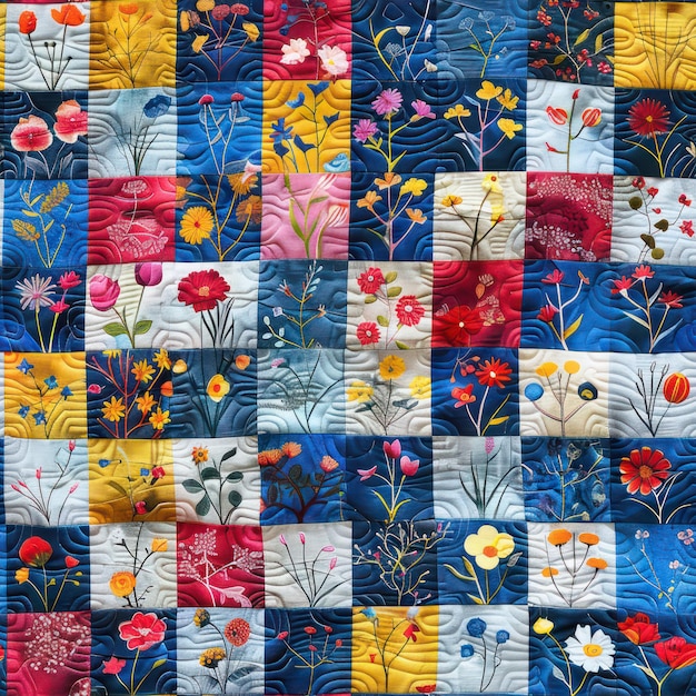 Seamless decorative linen patchwork quilt pattern