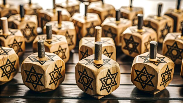 Photo seamless ecofriendly watercolor hanukkah dreidel pattern 3d designs on soft tile background for s