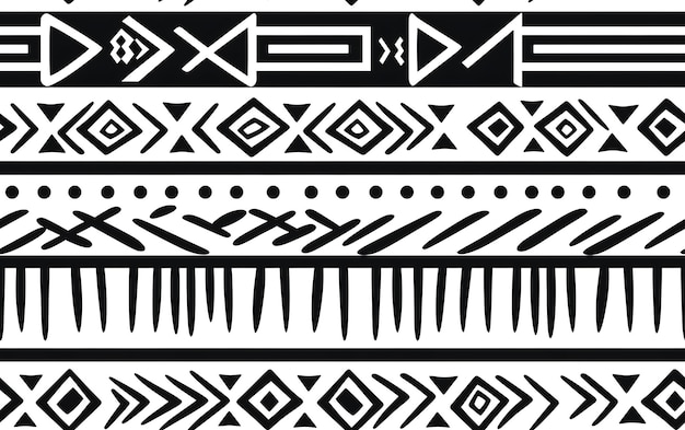 Photo seamless ethnic african pattern black and white coloring page