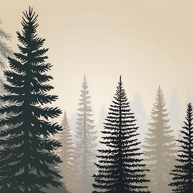 Photo seamless fir tree forest border silhouette