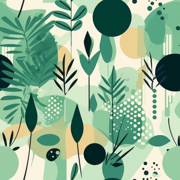 Seamless Flat illustration of a vectorstyle image of green nature