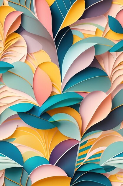 Seamless flat pattern with flowers and foliage