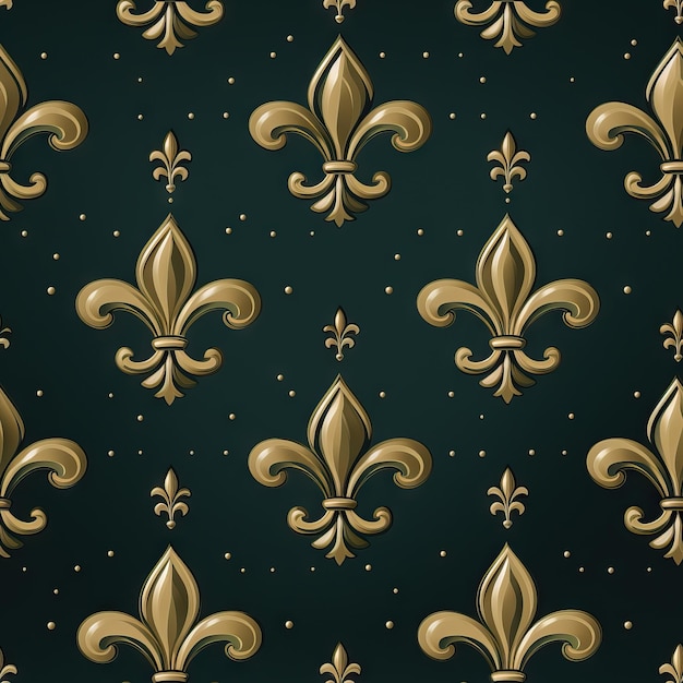 Photo seamless fleur de lis textile pattern ai generated