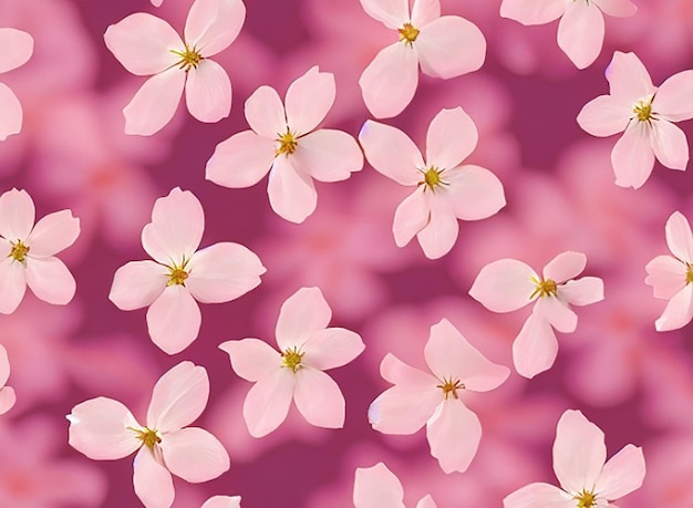 Seamless floral fabric pattern background with blooming cherry blossom flower petals for girls