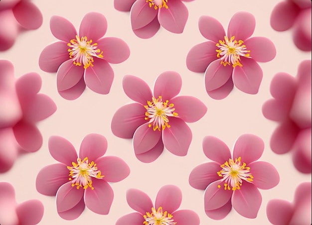 Seamless floral fabric pattern background with blooming cherry blossom flower petals for girls