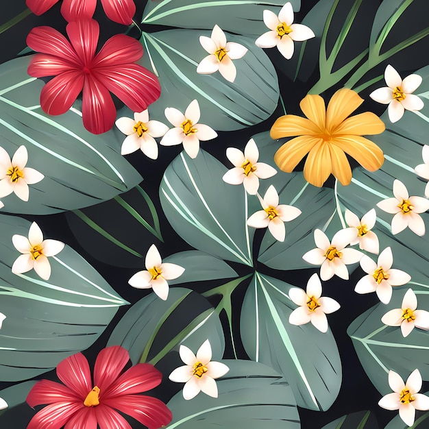 Seamless Floral Pattern Design Surface Flowers for textile repeat Wallpaper Apparel AI generated