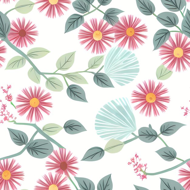 Seamless Floral Pattern Design Surface Flowers for textile repeat Wallpaper Apparel AI generated