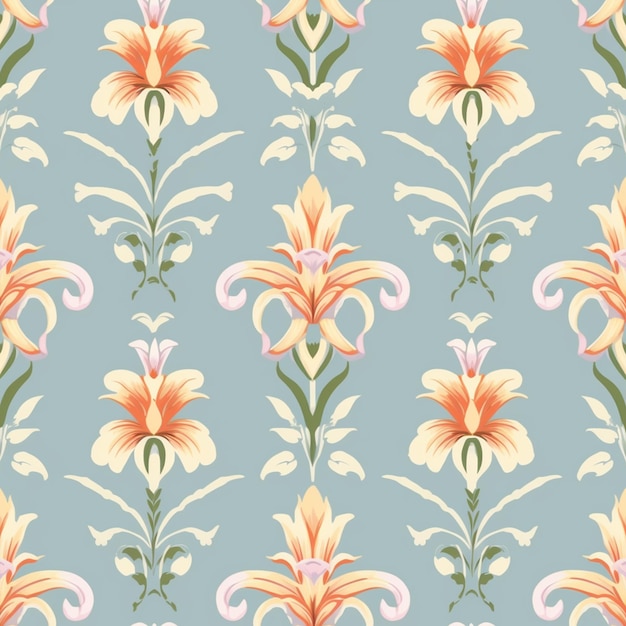 Seamless floral Pattern wallpaper background illustration Generative AI