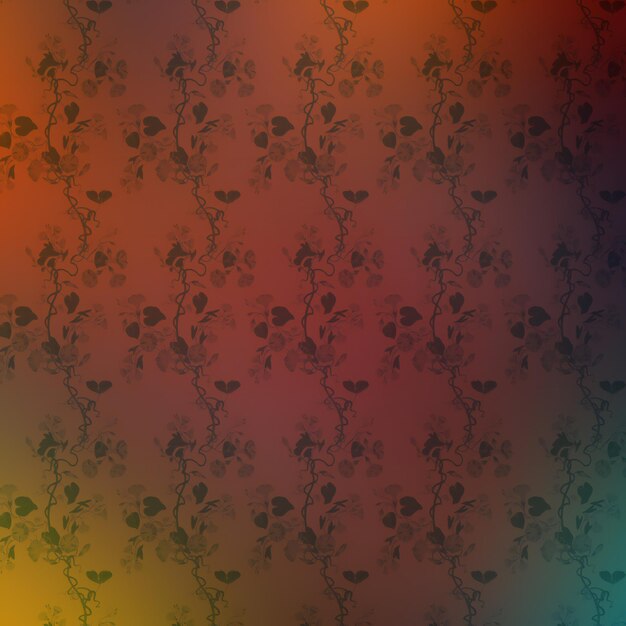 Seamless floral pattern with roses on the gradient background