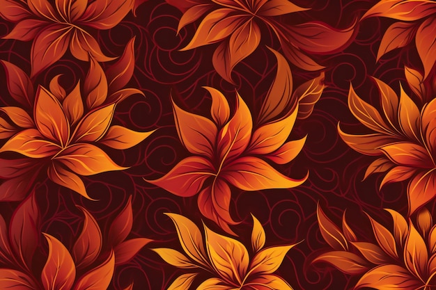 Seamless floral pattern with stylized flowers