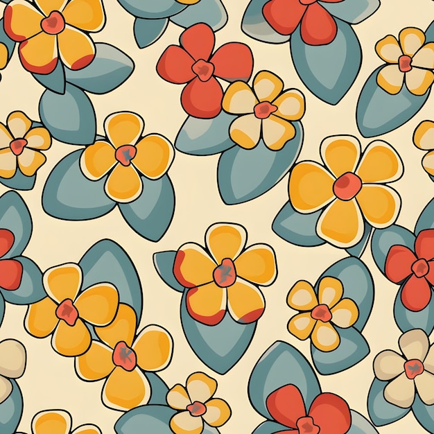 Photo seamless flower classic pattern retro wallpaper design