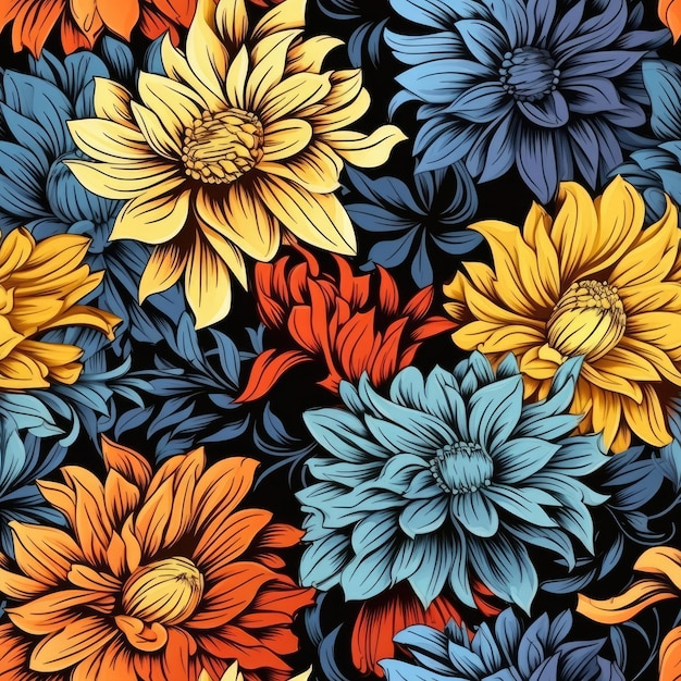 seamless flower colorful wallpaper