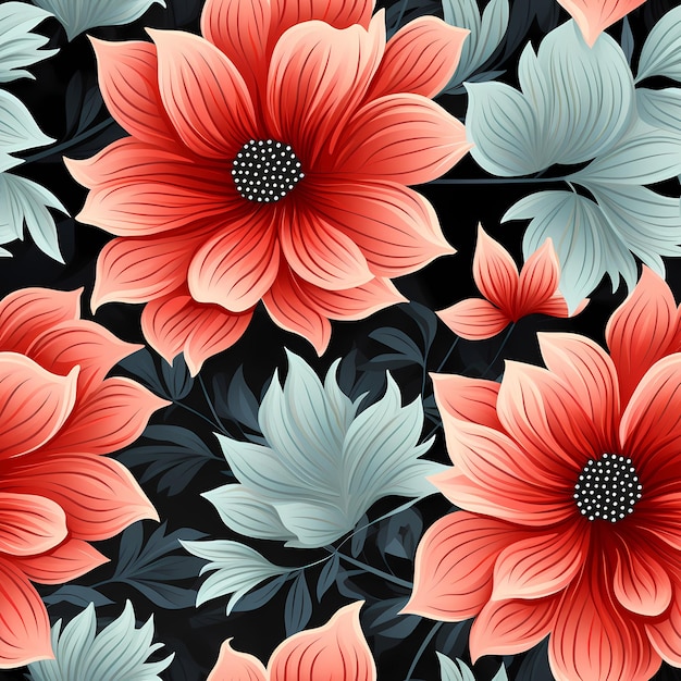 Seamless Flower Illustration for Fabric