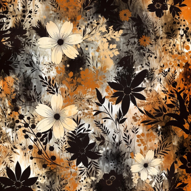 Seamless flower pattern on background