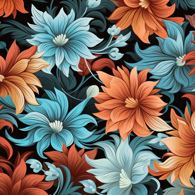 Seamless flower pattern on background