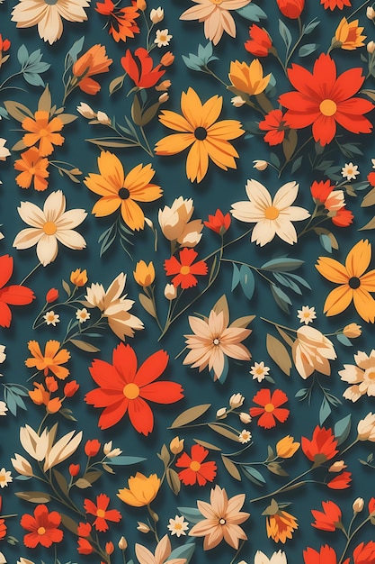 seamless flower pattern on background