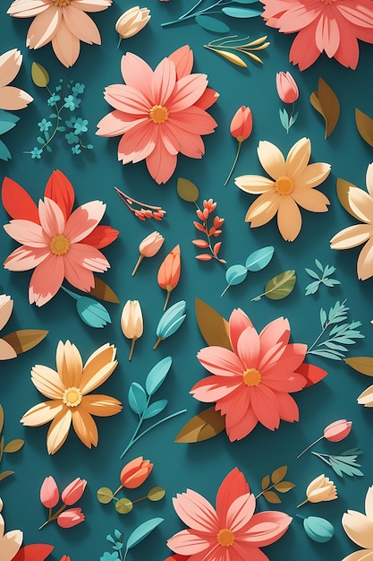 seamless flower pattern on background