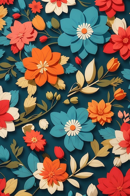 seamless flower pattern on background