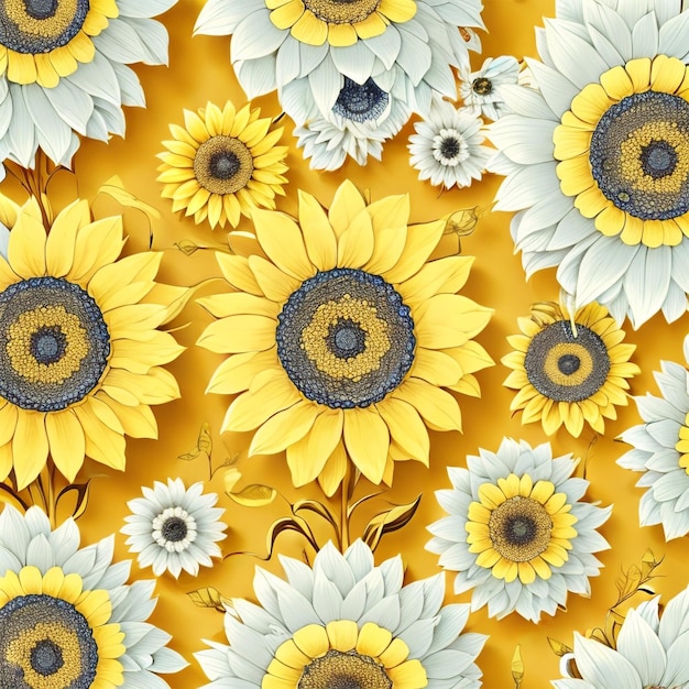 Seamless flowers pattern background