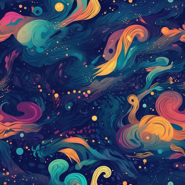 Seamless Galaxy and SpaceInspired Pattern