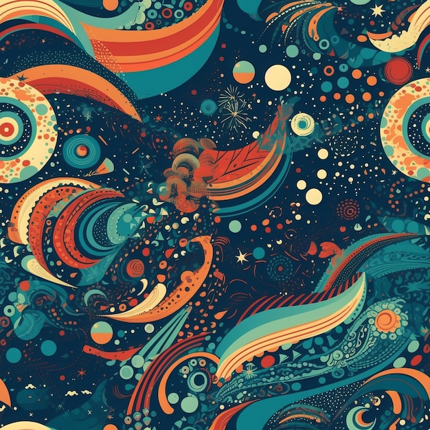 Seamless Galaxy and SpaceInspired Pattern