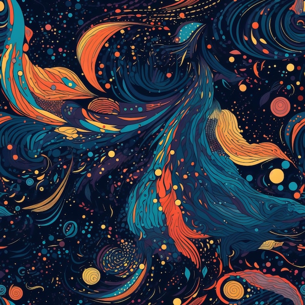 Seamless Galaxy and SpaceInspired Pattern