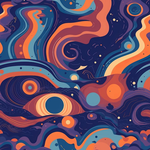 Seamless Galaxy and SpaceInspired Pattern