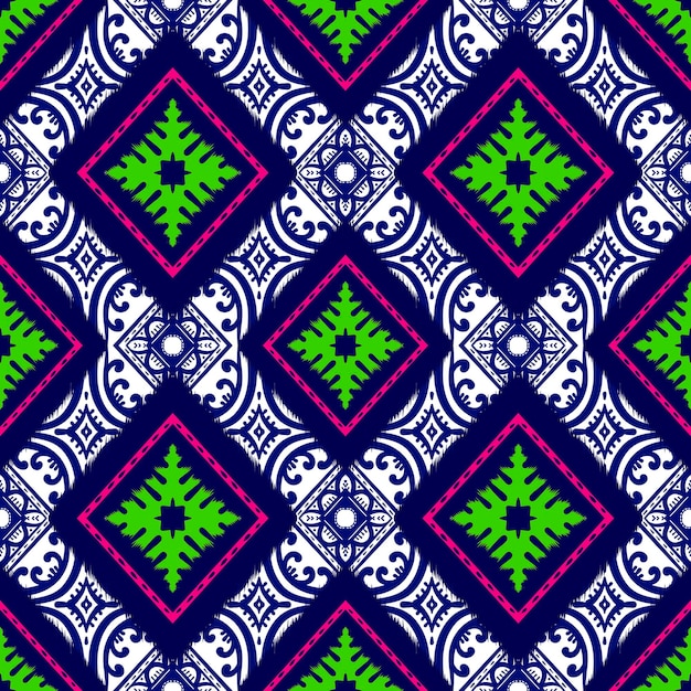 Seamless geometric folklore ornament Tribal ethnic texture Seamless striped pattern in Aztec style Figure tribal embroidery Scandinavian Ikat pattern