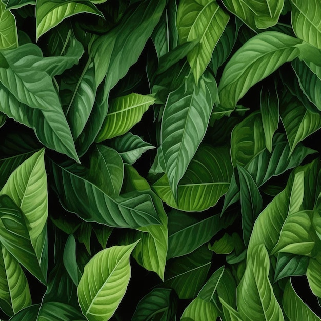 Seamless green leaves of plants