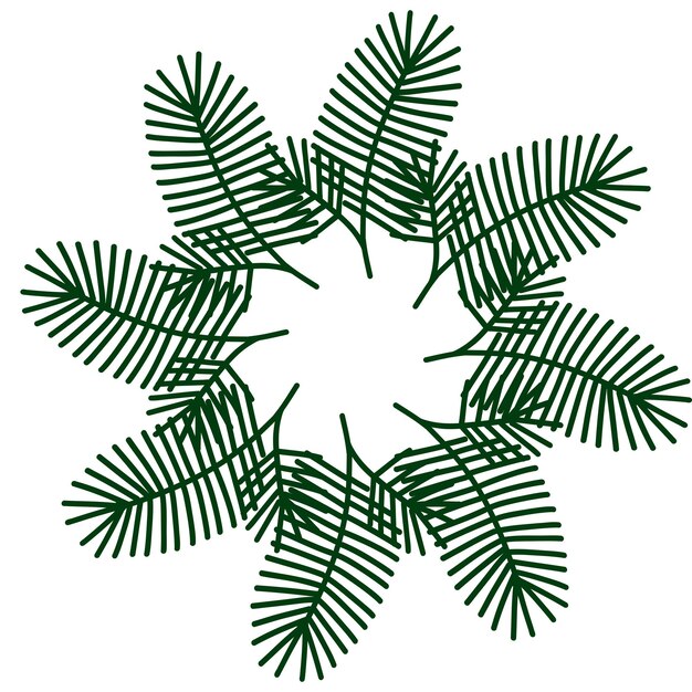 seamless green pine needles pattern frame with copy space