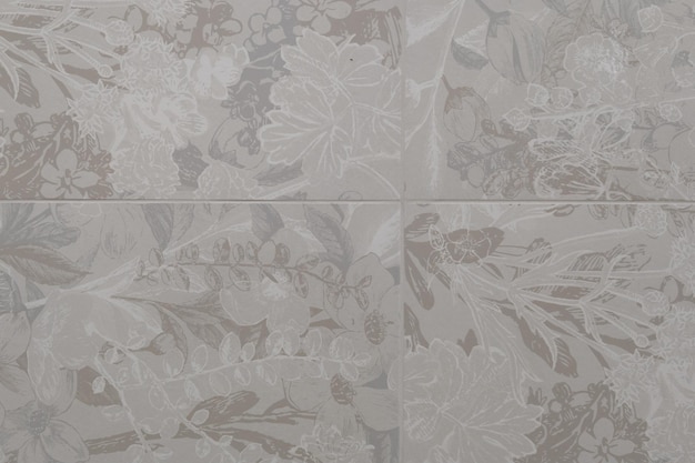 Photo seamless grey pattern with floral design wallpaper gray vintage retro background