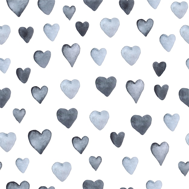 Seamless hand drawn pattern with hearts