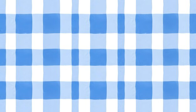 Seamless Hand Drawn Watercolor Gingham Window pane grid plaid Stripes pattern in indigo blue and