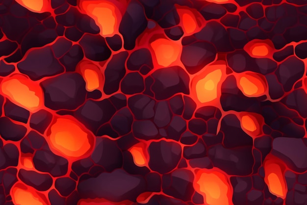 Seamless Lava Pattern Ai generative