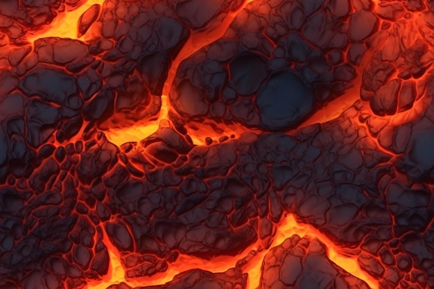 Seamless Lava Pattern Ai generative