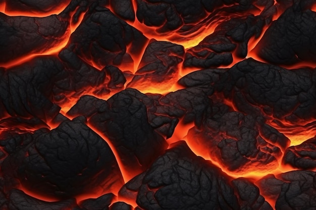 Seamless Lava Pattern Ai generative