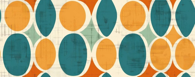 Photo seamless midcentury modern pattern of geometric shapes