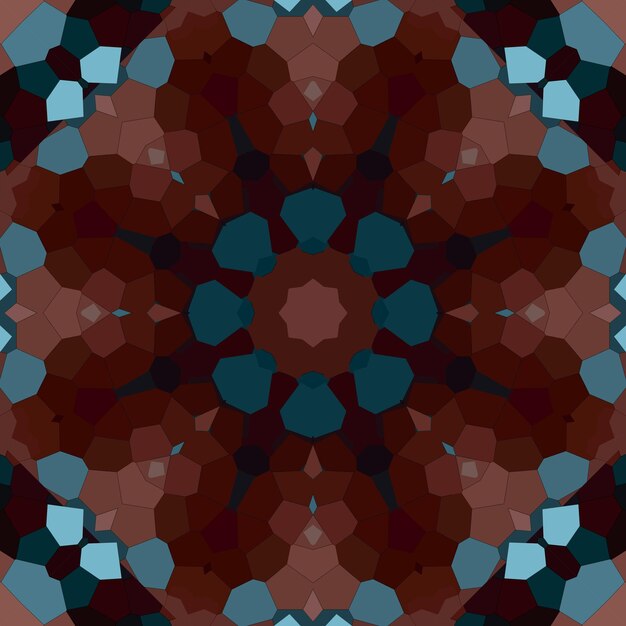 Seamless mosaic pattern. Abstract square repeating endless pattern. Blue kaleidoscope