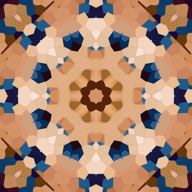 Seamless mosaic pattern Abstract square repeating endless pattern Blue kaleidoscope