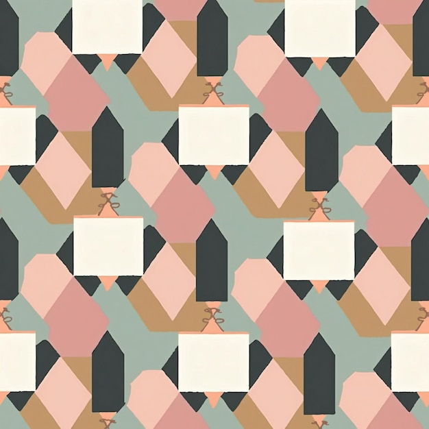 Photo seamless pattern of abstract geometric shapes in pastel