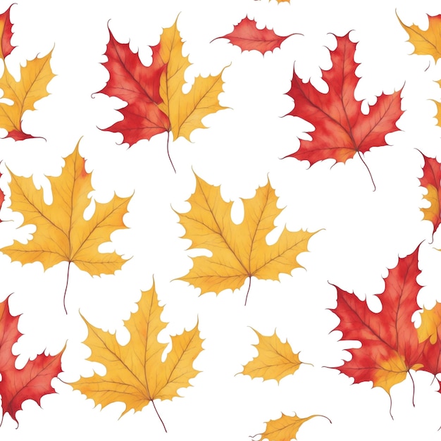 A seamless pattern of autumn leaves.