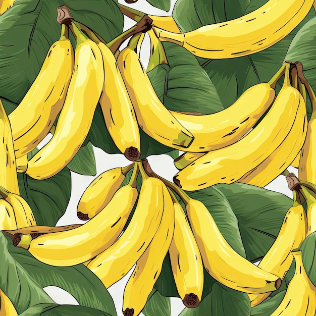 Seamless Pattern of Banana