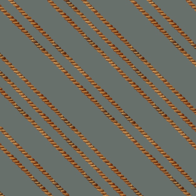 Photo seamless pattern of brown rope with stripes and bows from an old vintage postal writing set