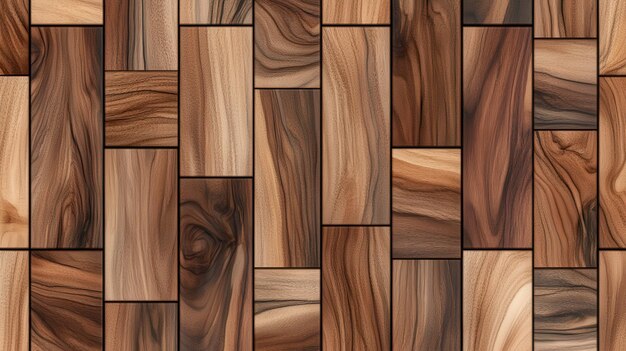 Photo seamless pattern of brown wooden boards with knots and grain texture perfect for interior design and