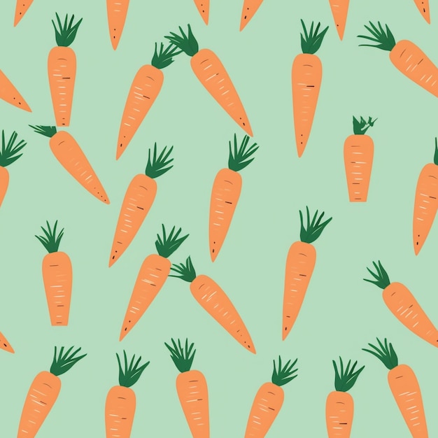 A seamless pattern of carrots with the word carrots on the bottom.