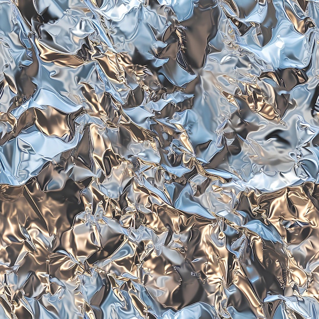 Photo seamless pattern of chrome metal texture