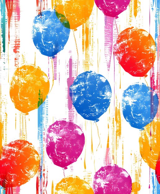 Photo seamless pattern of colorful balloons watercolor