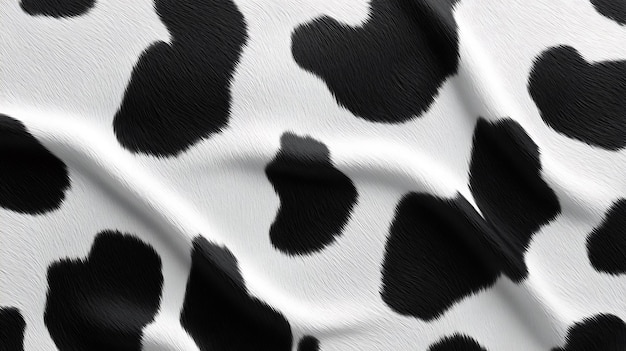 seamless pattern of cow skin animal print texture black and white patches background wallpaper