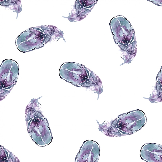 Seamless Pattern Exotic Bird feathers