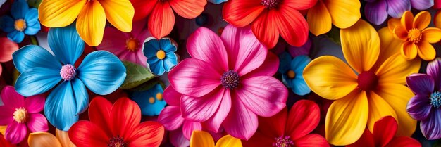 Photo seamless pattern featuring colorful flowers on a light background